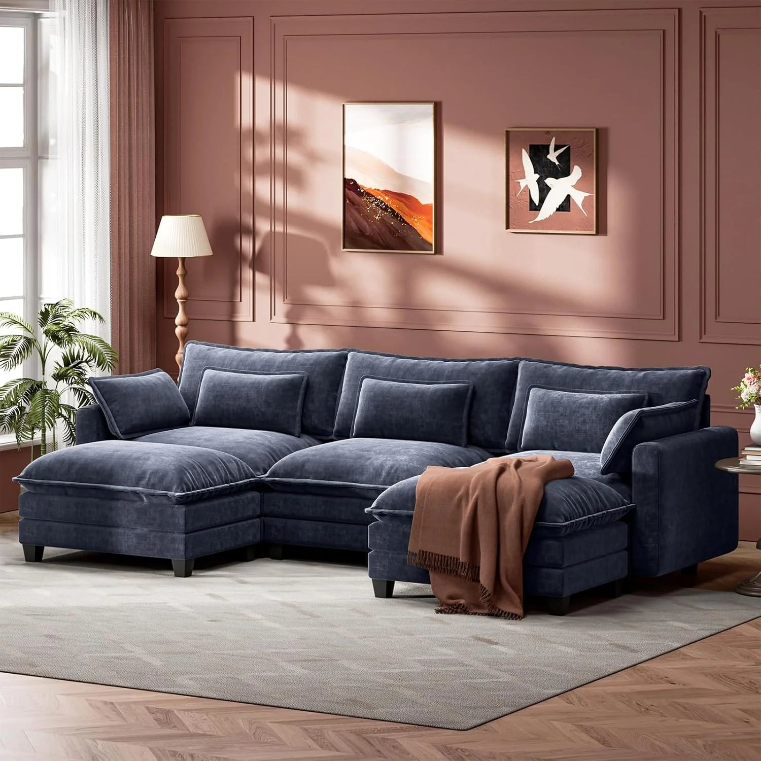 Marsail Modular Sectional Sofa 110.6" U-Shaped Modern Comfy Cloud Couch