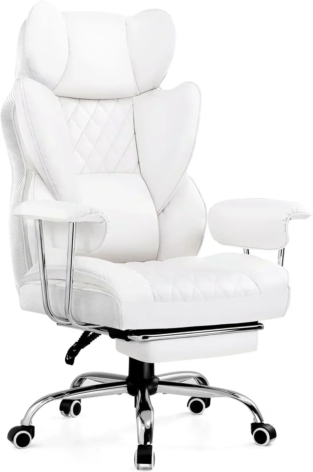 Large high back office chair high back leather gaming chair with footrest