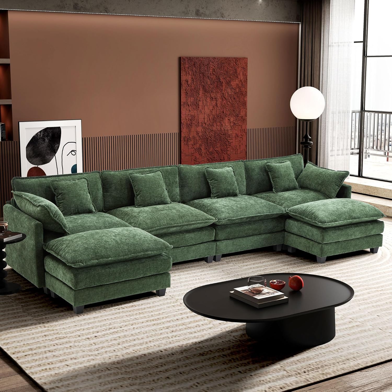 ihanherry 146-inch U-shaped modern sofa modular area cloud sofa
