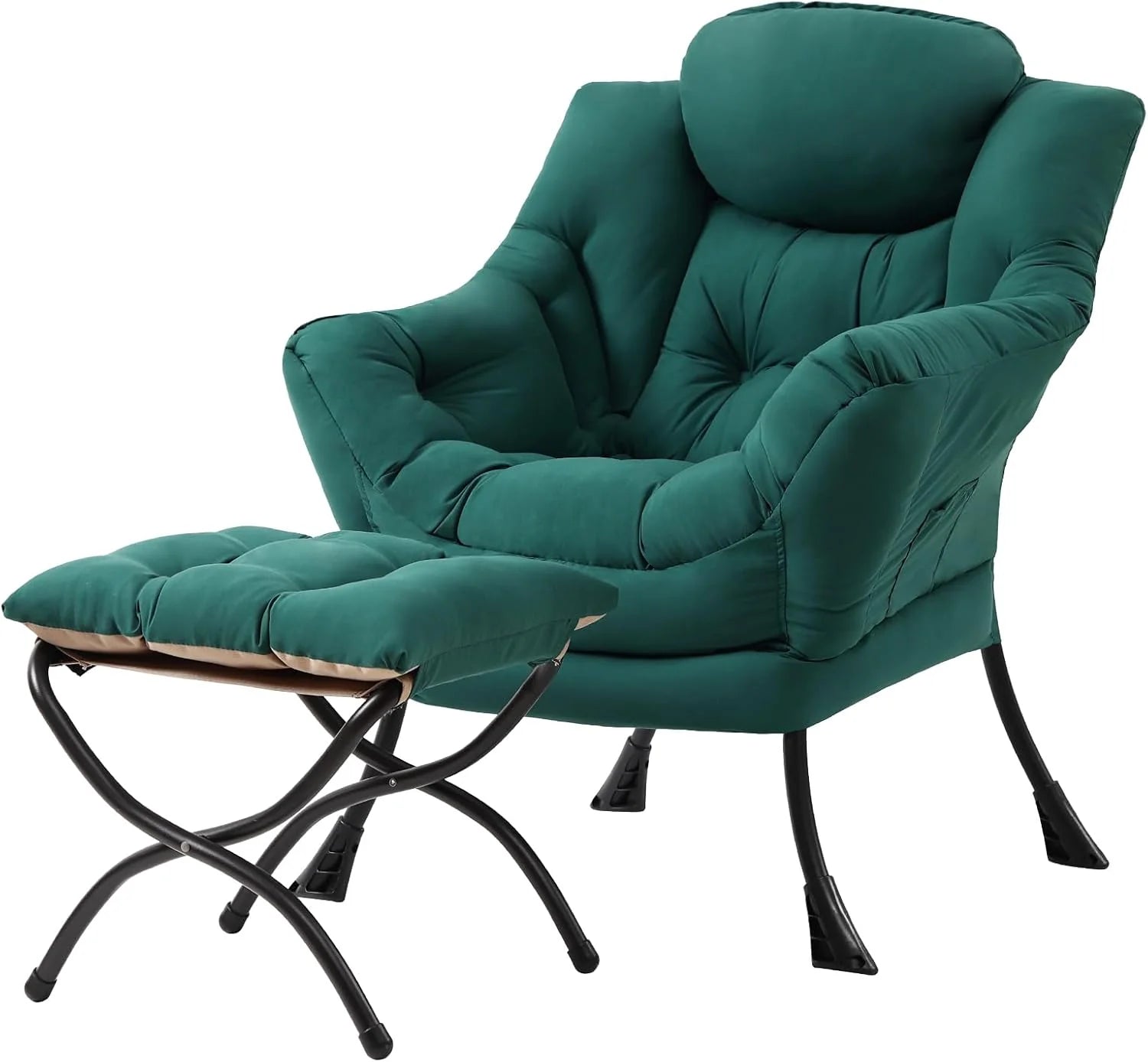 Tiita Lazy Chair with Ottoman Modern Large Accent Lounge Chair Leisure Sofa Armchair Ottoman