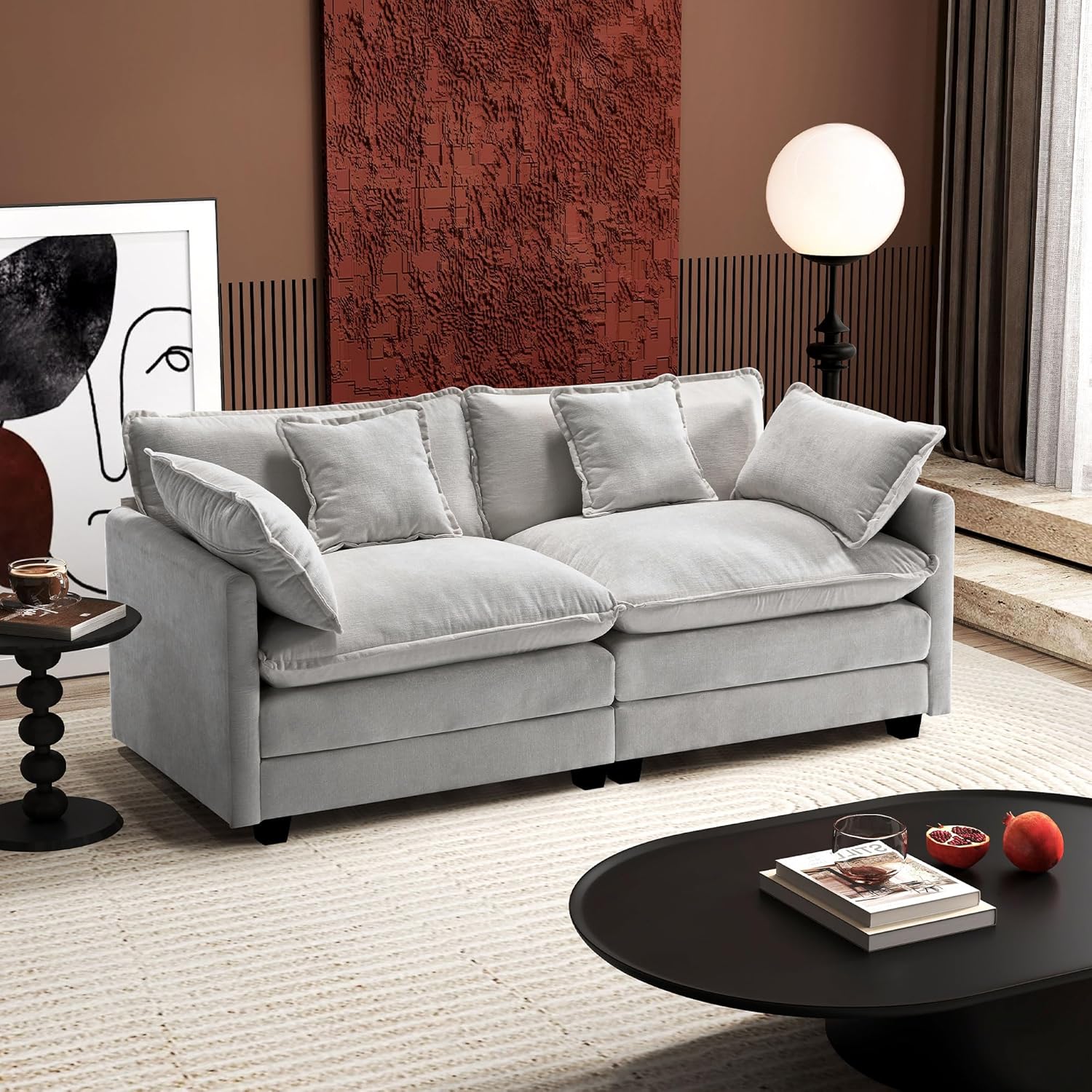 ihanherry 146-inch U-shaped modern sofa modular area cloud sofa