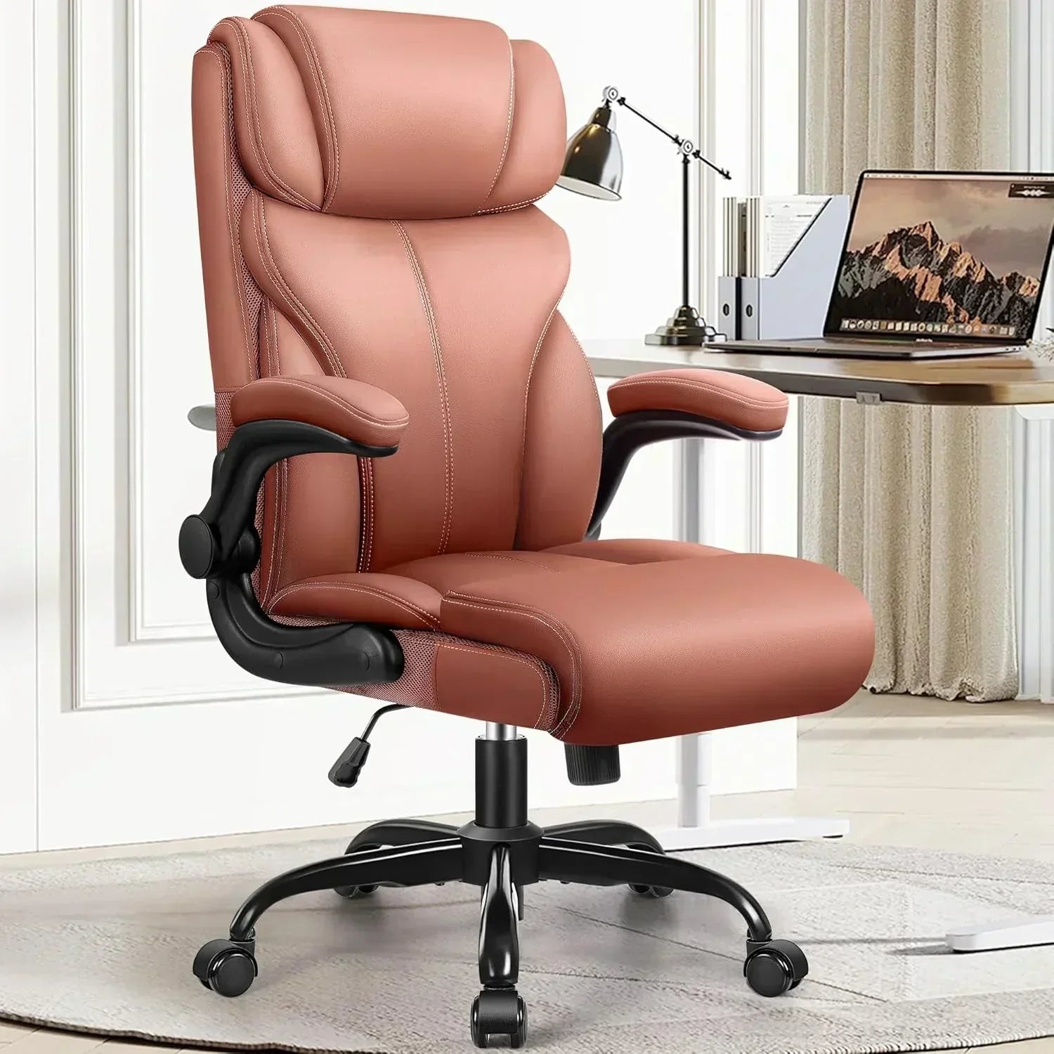 Office Chair Large High-Foot Computer Desk Chair Chair Lumbar Support Rotating Computer Chair