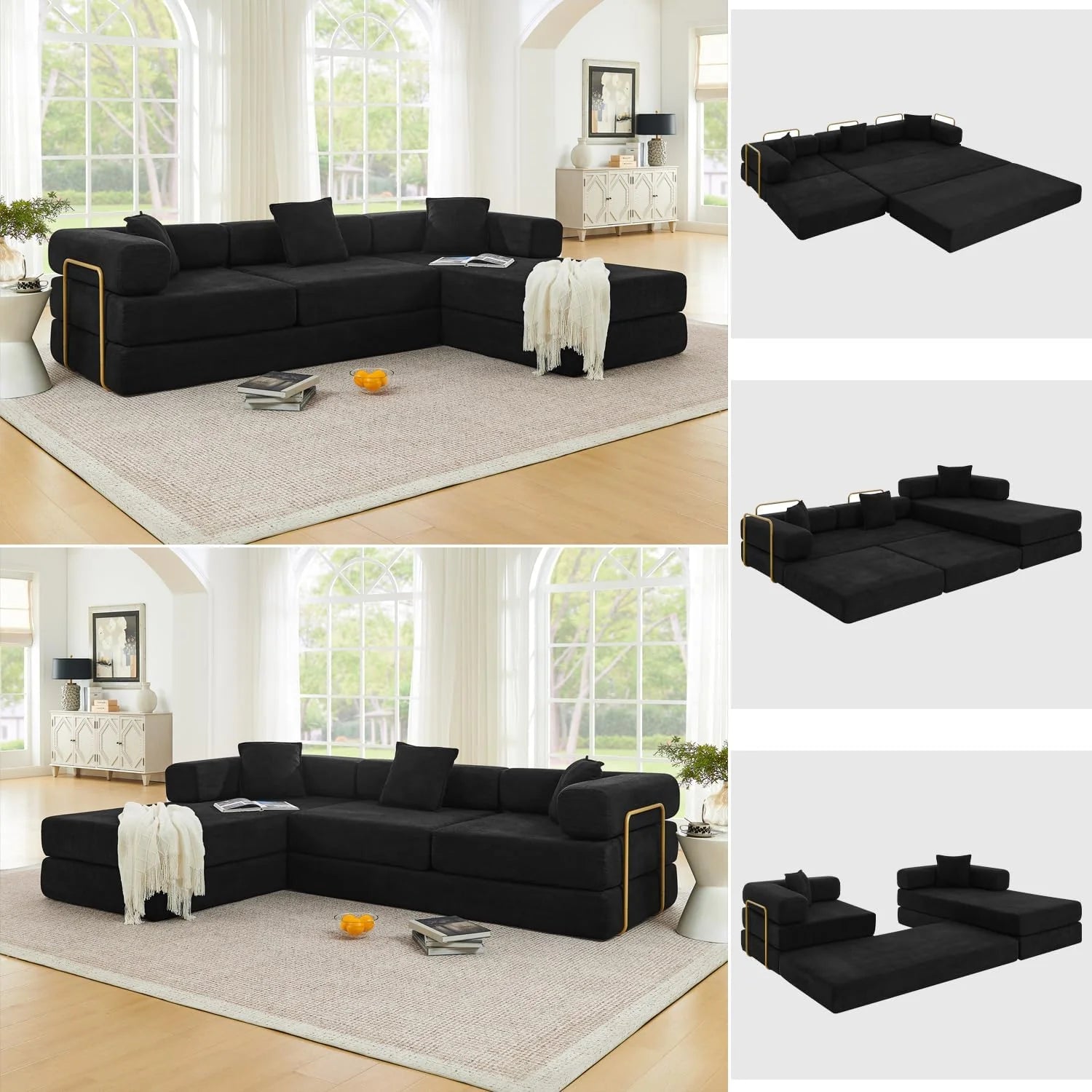 HANXIN 78 Inch Convertible Sleeper Sofa Bed, Folding Floor Mattress Couch