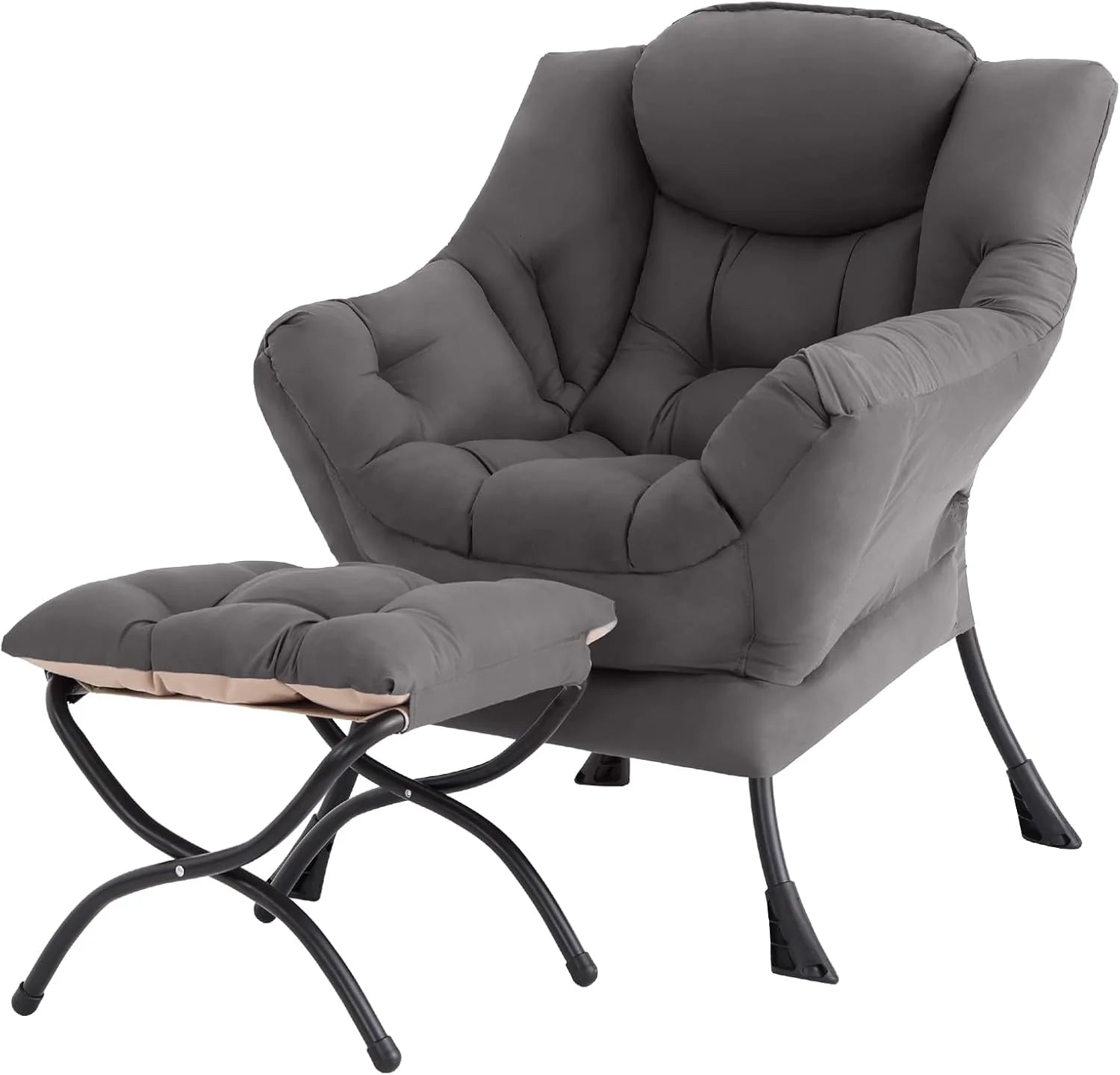 Tiita Lazy Chair with Ottoman Modern Large Accent Lounge Chair Leisure Sofa Armchair Ottoman