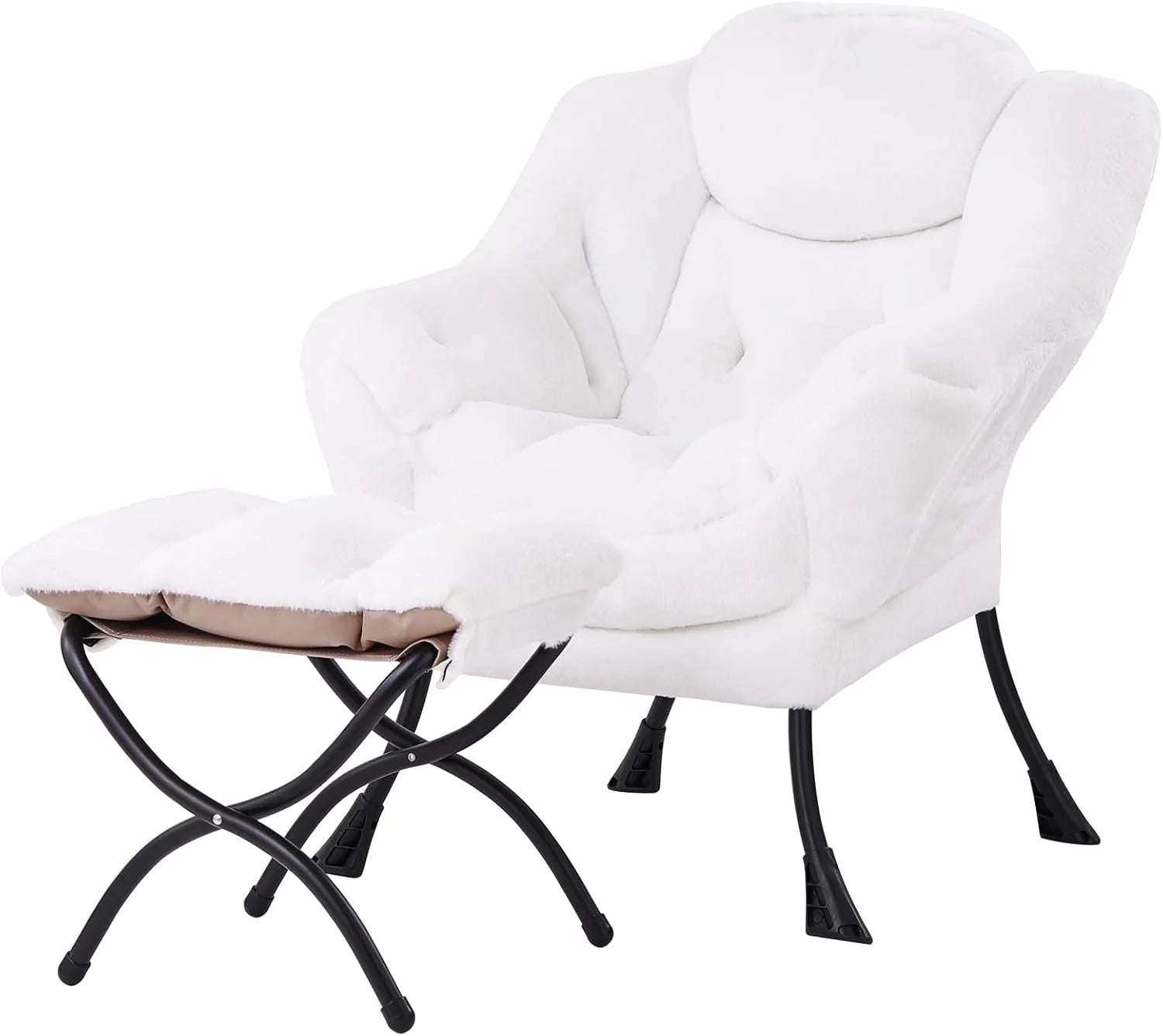 Tiita Lazy Chair with Ottoman Modern Large Accent Lounge Chair Leisure Sofa Armchair Ottoman