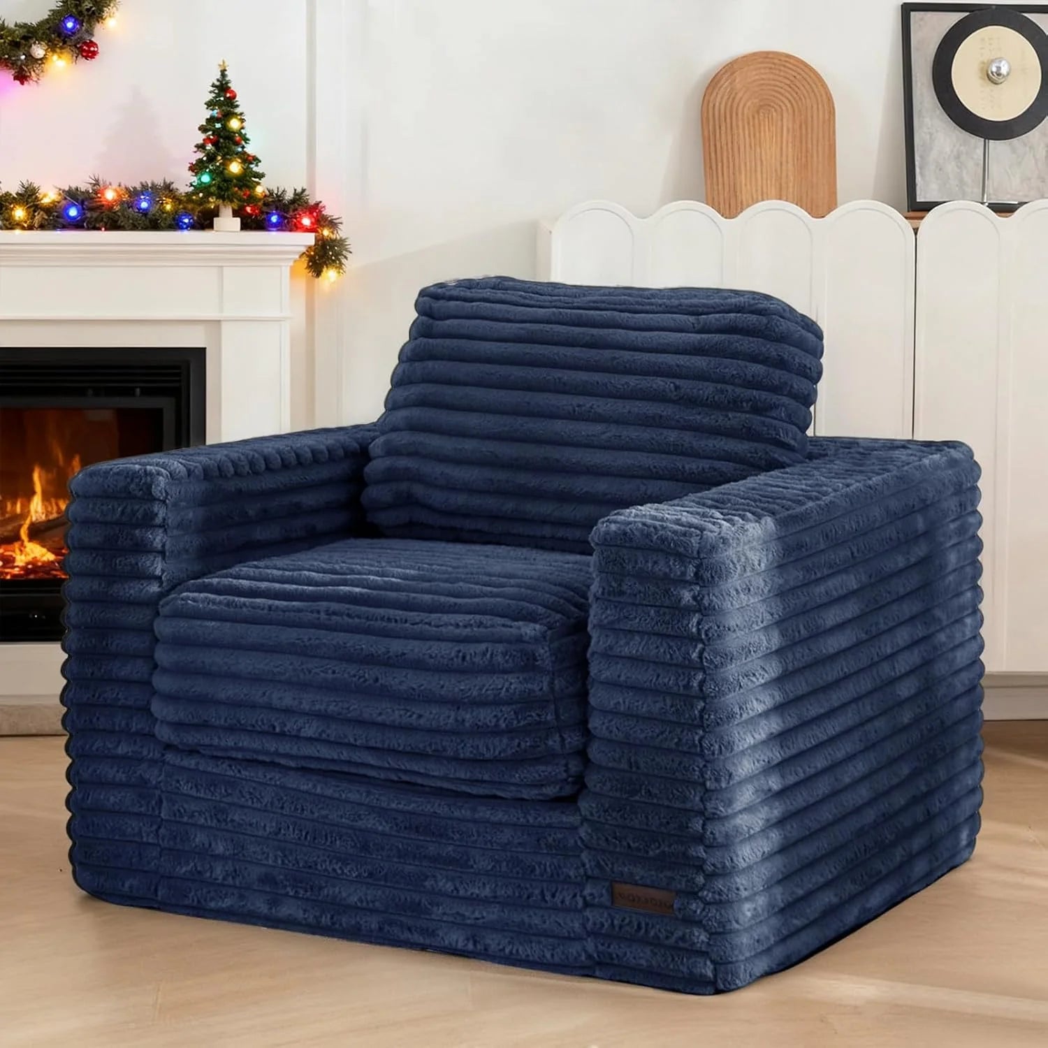 MAXYOYO Bean Bag Chair Two-seat Bean Bag Sofa with Pillows Upholstered Loveseat Floor Sofa