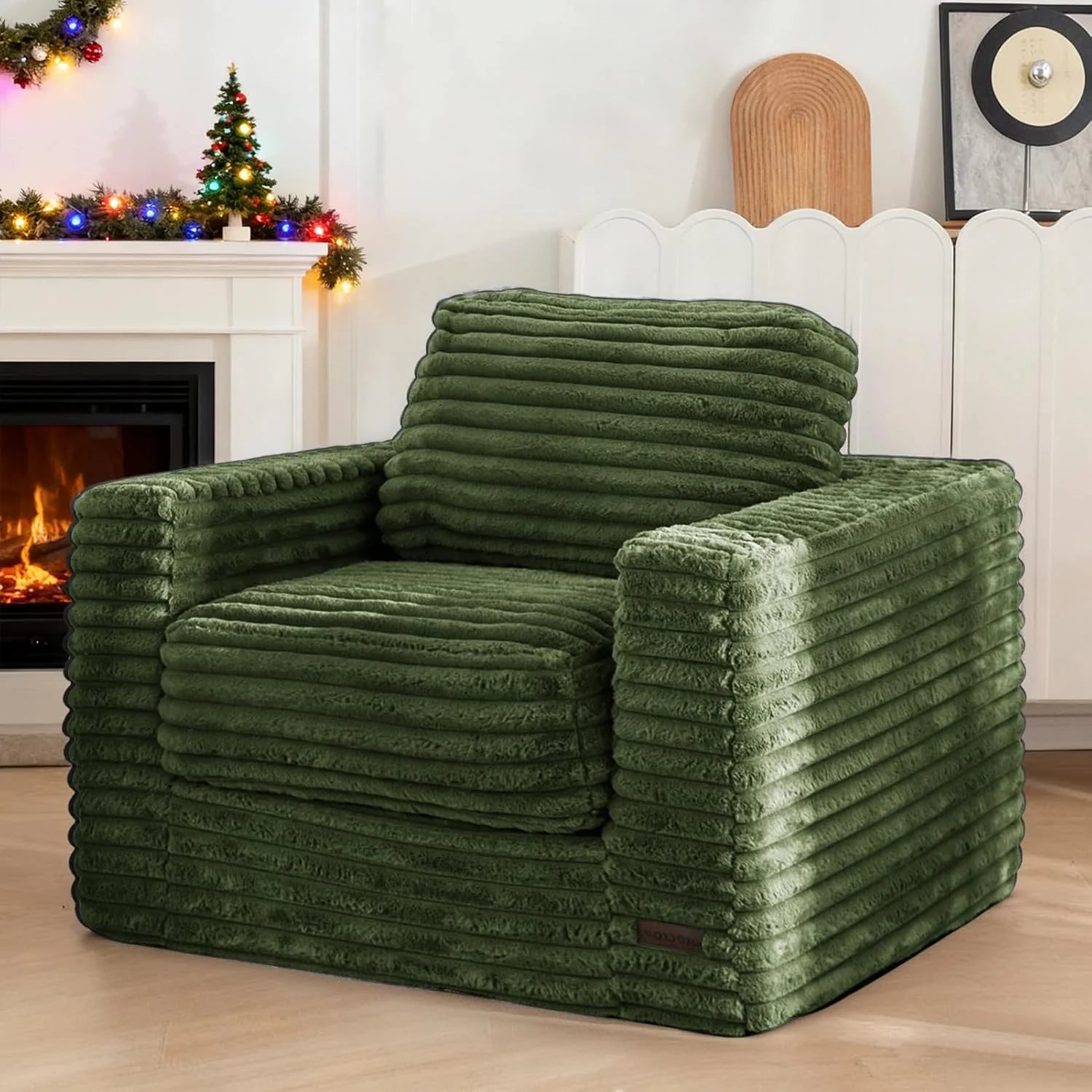MAXYOYO Bean Bag Chair Two-seat Bean Bag Sofa with Pillows Upholstered Loveseat Floor Sofa