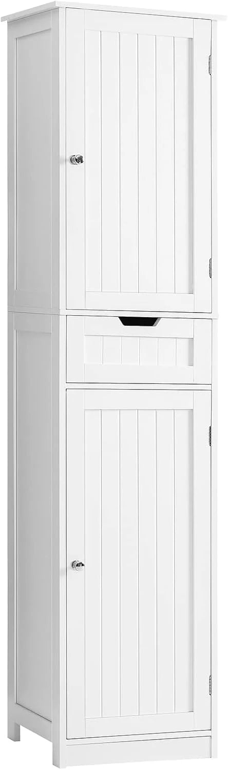 Iwell Storage Cabinet with 2 Drawers & Adjustable Shelves, Cupboard, Floor Cabinet