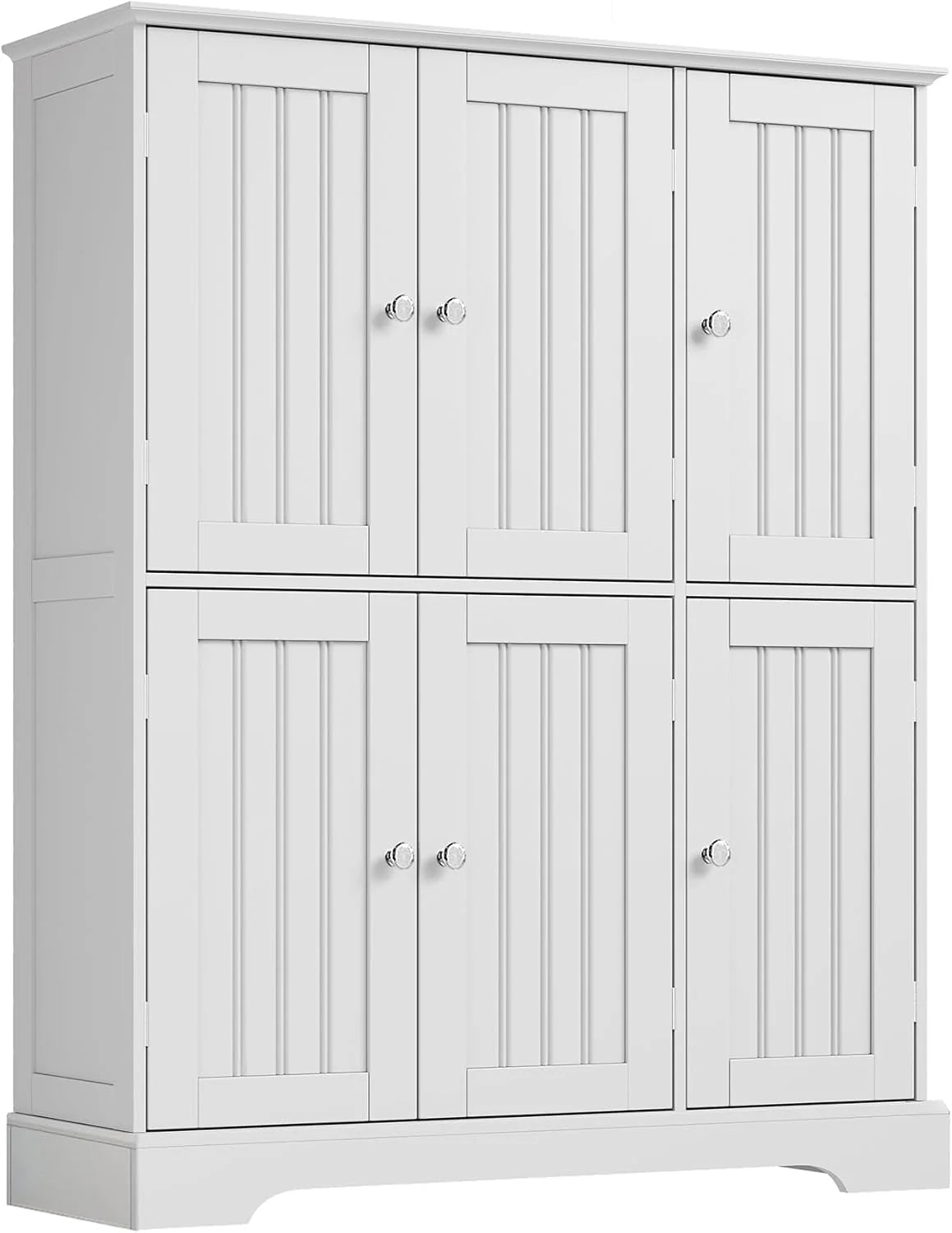 ChooChoo Bathroom Floor Cabinet, Modern Bathroom Storage Cabinet with 4 Door