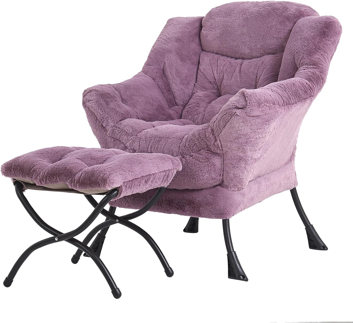 Tiita Lazy Chair with Ottoman Modern Large Accent Lounge Chair Leisure Sofa Armchair Ottoman