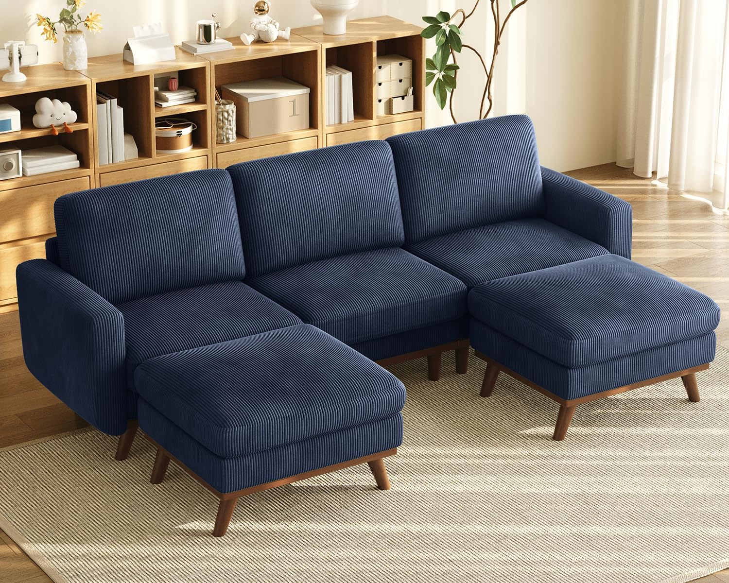 Vesgantti 68" Loveseat Sofa - Green, Comfy Corduroy with Spring Cushion, Solid Wood Frame, Modern Deep Seat, Bedroom & Living Room, Office Couch